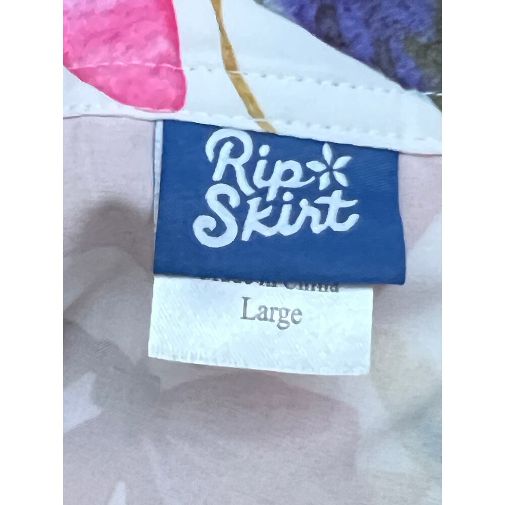 RIPSKIRT Wildflower Watercolor Colorful Floral Wrap Skirt Sz L Vacation Coquette - Picture 3 of 7